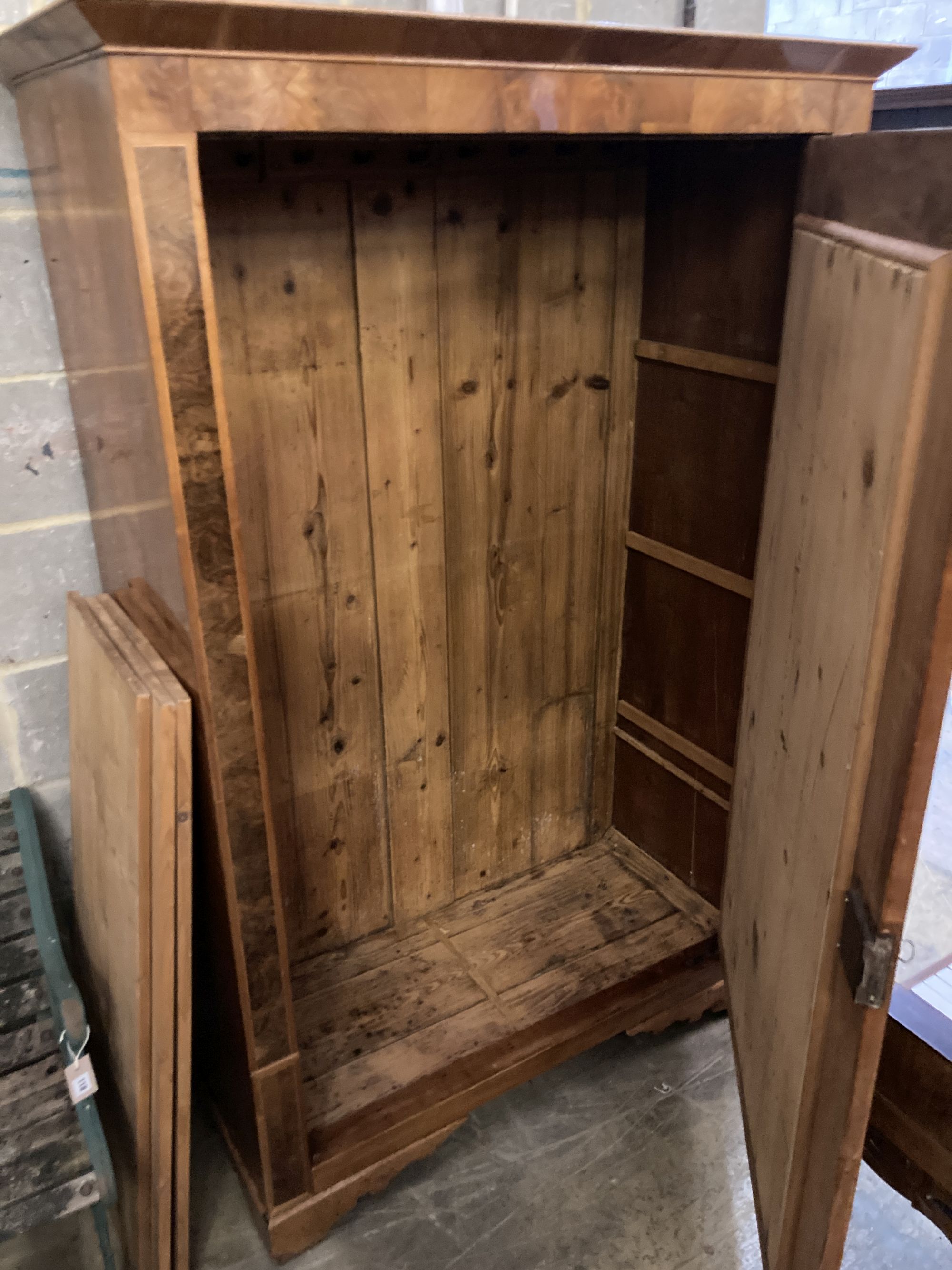 A 19th century Continental cherry armoire, width 118cm, depth 54cm, height 180cm